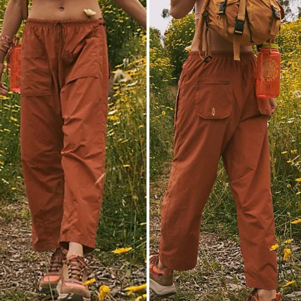 Free People Rust Orange Utility Crop Pants